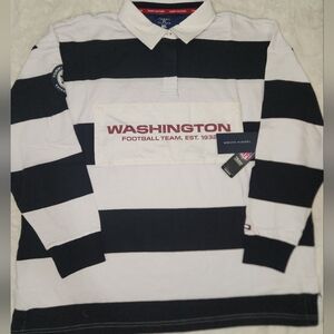 Men's Washington football teamTommy Hilfiger Black/White Varsity Stripe Rugby